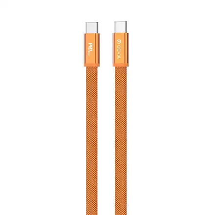 Devia kábel Ultra3 USB-C to USB-C Metal Woven Flat Cable 1.5m 240W - Orange