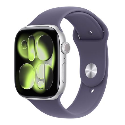 Apple Watch Series 11 GPS + Cellular 46mm Strieborný hliník s hmlisto fialovým športovým remienkom - M/L