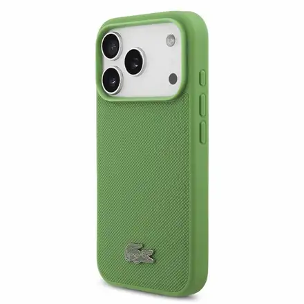 Lacoste PVC Iconic Petit Pique Metal Logo MagSafe kryt iPhone 18 Pro zelený