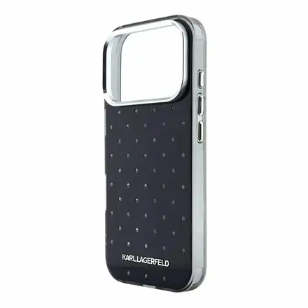Karl Lagerfeld IML Rhinestones Allover kryt iPhone 18 Pro Max čierna
