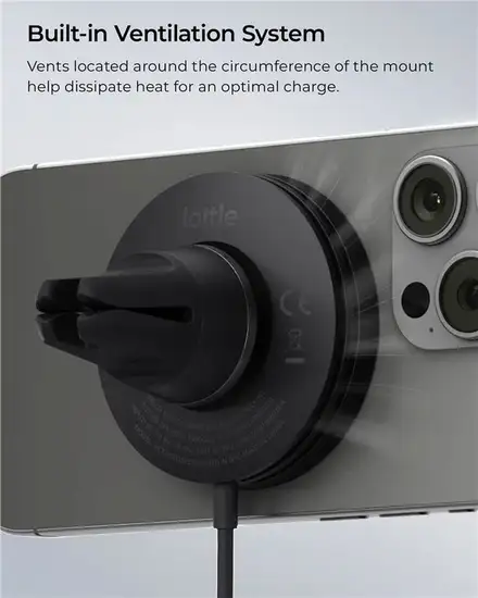 iOttie Velox Mini Qi2 Wireless Air Vent Mount - Black