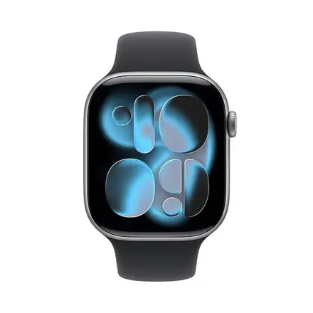 Apple Watch Series 11 GPS 42mm Kozmický sivý hliník s čiernym športovým remienkom - S/M