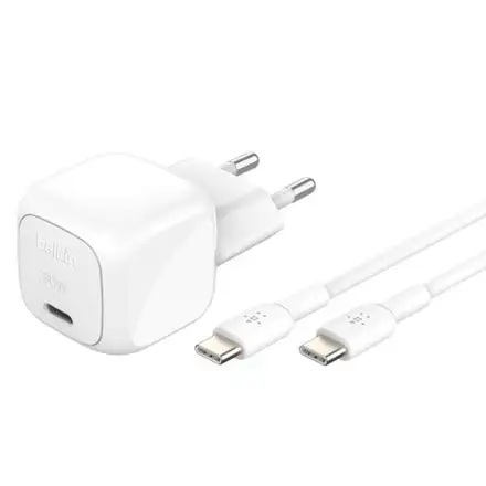 Belkin 30W PD 3.1 USB-C Wall Charger + USB-C/USB-C kábel 1m - White