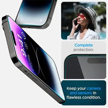 Spigen ochranné sklo GLAS.tR Slim HD pre iPhone 14 Pro Max - Clear