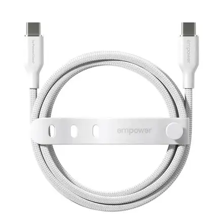 PanzerGlass kábel EMPOWER Racing USB-C to USB-C 1.2m 60W - White