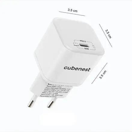 Cubenest PD Nano Adapter 65W - biela