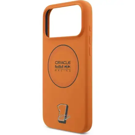Red Bull Silicone Blue Ring MagSafe Zadný Kryt pre iPhone 17 Pro Max oranžový