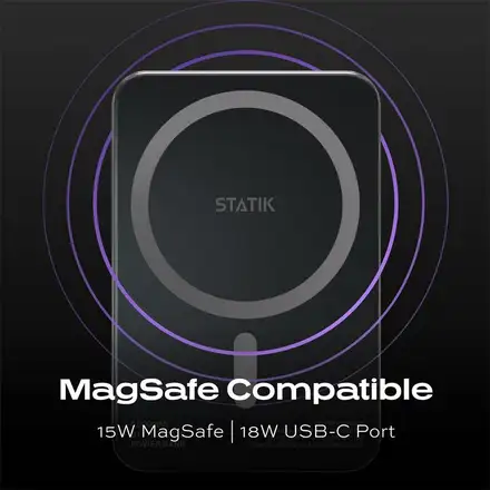 KeySmart Statik State Power Bank - magnetická s USB-C výstupom, 5000mAh, MagSafe