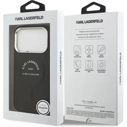 Karl Lagerfeld PU RSG Logo MagSafe kryt iPhone 17 Pro čierny