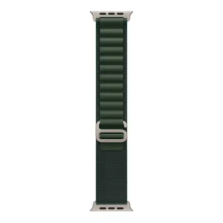 Apple Watch 49mm Dark Green Alpine Loop - Small - Natural Titanium Finish
