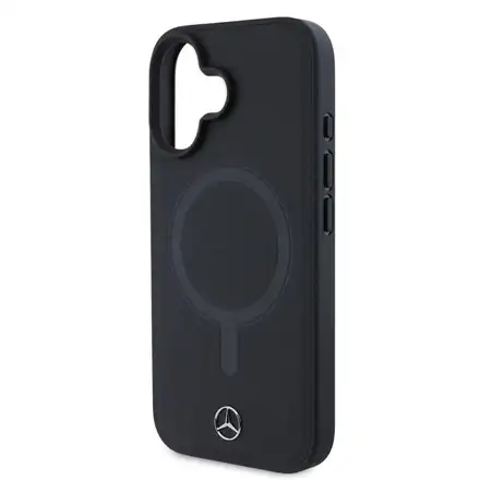 Mercedes Smooth Leather MagSafe Zadný Kryt pre iPhone 16 Plus čierny