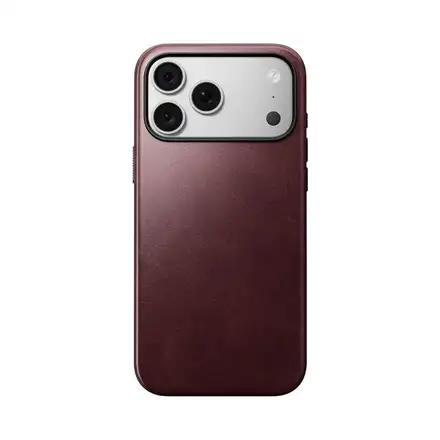 Nomad kryt Modern Leather Case Magsafe Horween pro iPhone 18 Pro - Burgundy
