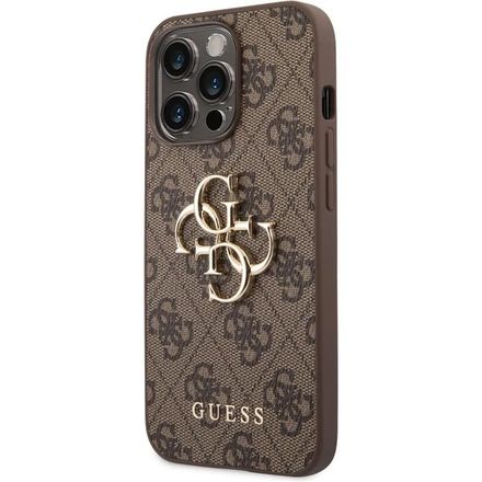 Guess PU 4G Metal Logo kryt iPhone 14 Pro hnedý