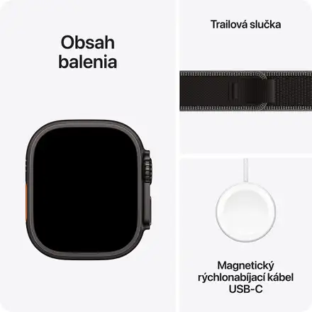 Apple Watch Ultra 3 GPS + Cellular 49mm Čierny titán s čiernym trailovým ťahom - S/M