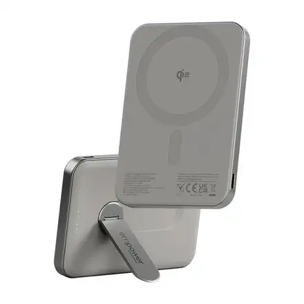 PanzerGlass EMPOWER Wireless Qi2 Powerbank 5.000 mAh with Stand - Titanium