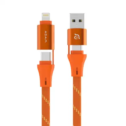 Adam Elements kábel PeAk MF401 4-in-1 60W Magnetic Flat Charging Cable - Orange