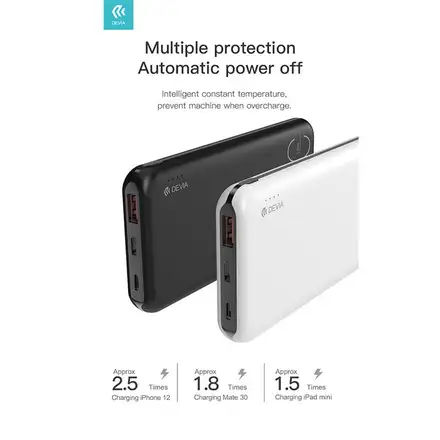 Devia powerbank Smart Series 10000 mAh 22.5W - White *Rozbalený*