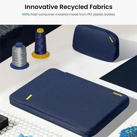 Tomtoc puzdro Recycled Sleeve with Pouch pre Macbook Air 13" M1/M2/M3/M4 - Navy Blue