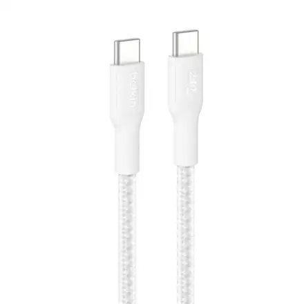 Belkin kábel Boost Charge Pro USB-C to USB-C Braided Cable 240W 3m - White