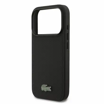 Lacoste PVC Iconic Petit Pique Metal Logo MagSafe kryt iPhone 18 Pro čierny