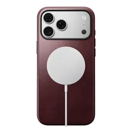 Nomad kryt Modern Leather Case Magsafe Horween pro iPhone 18 Pro Max - Burgundy