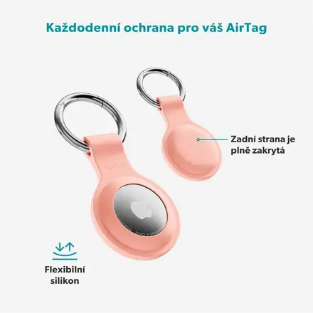Epico silikonové púzdro s plnou zadnou stranou pre AirTag - ružová