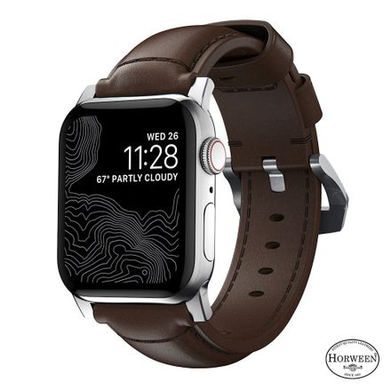Nomad kožený remienok pre Apple Watch 44-49mm - Traditional Brown/Silver Hardware