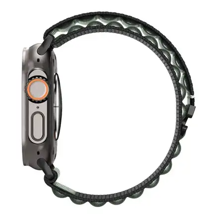 Spigen remienok Fabric Band pre Apple Watch 44-49mm - Black Green