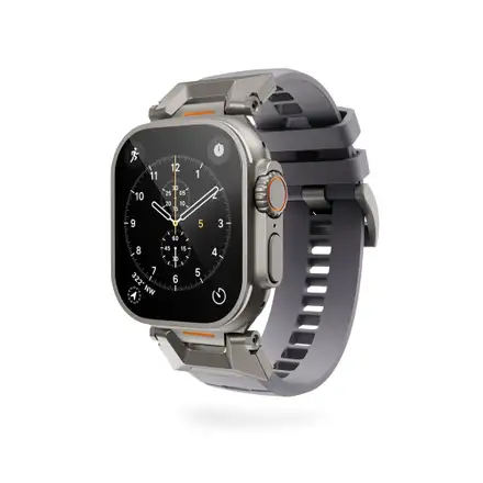 Epico Rubber Pro remienok s nerezovým zapínaním pre Apple Watch 49/46/45/44/42mm - šedá