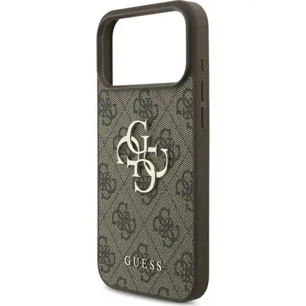 Guess PU 4G Metal Logo kryt iPhone 17 Pro Max hnedý