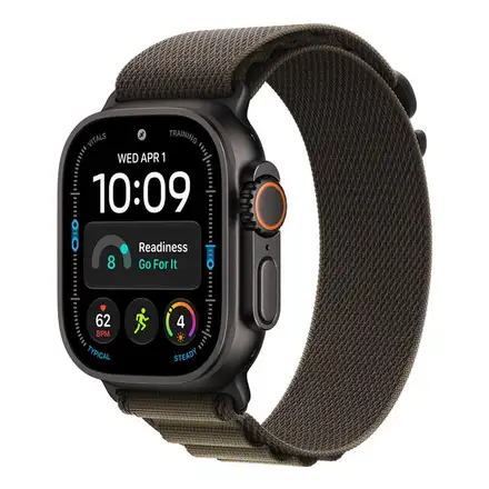 Apple Watch 49mm Dark Olive Alpine Loop - Large - Black Titanium Finish