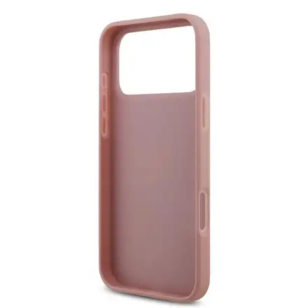 Guess PU Fixed Glitter 4G Metal Logo kryt iPhone 18 Pro Max ružový
