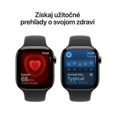 Apple Watch Series 11 GPS + Cellular 42mm Bridlicový sivý titán s čiernym športovým remienkom - S/M