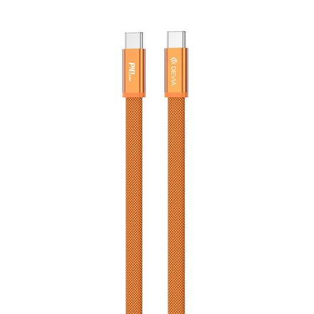 Devia kábel Ultra3 USB-C to USB-C Metal Woven Flat Cable 1.5m 240W - Orange
