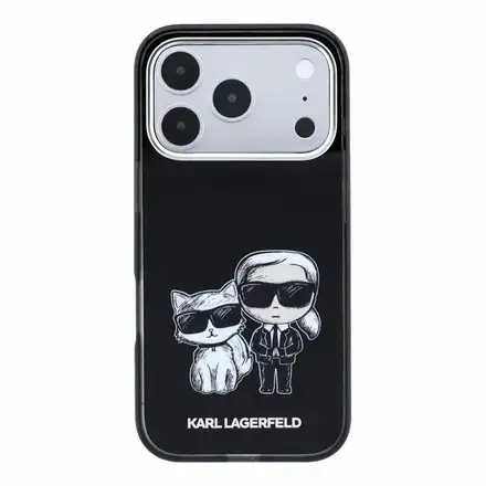 Karl Lagerfeld PU Semi Wrap Smooth Sketch Bodies Magsafe kryt iPhone 18 Pro Max čierna