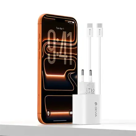 Devia sieťová nabíjačka Ultra6 PD Dynamic Charger 40W (Max 60W) + Cable - White