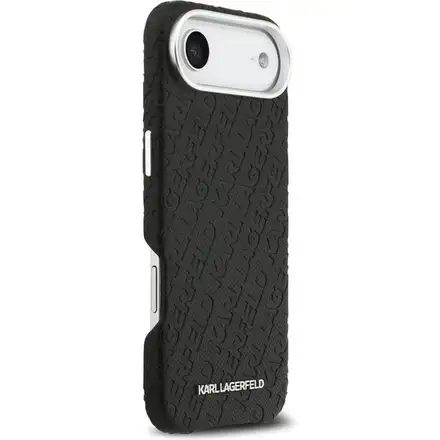 Karl Lagerfeld Grained PU Repeated Logo MagSafe kryt iPhone Air čierny