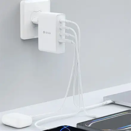 Devia sieťová nabíjačka Extreme Speed GaN PD 3x USB-C/USB-A 100W - White