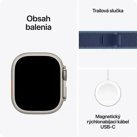Apple Watch Ultra 3 GPS + Cellular 49mm Prírodný titán s modrým trailovým ťahom - M/L *Rozbalený*