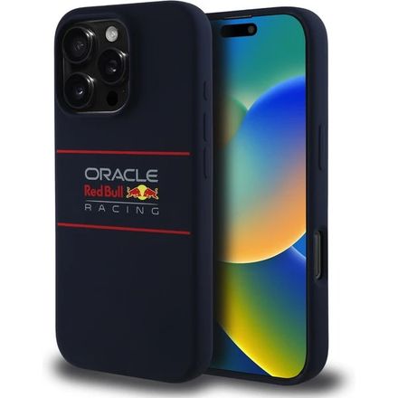 Red Bull Silicone Horizontal Logo MagSafe Zadný Kryt pre iPhone 16 Pro Max modrý