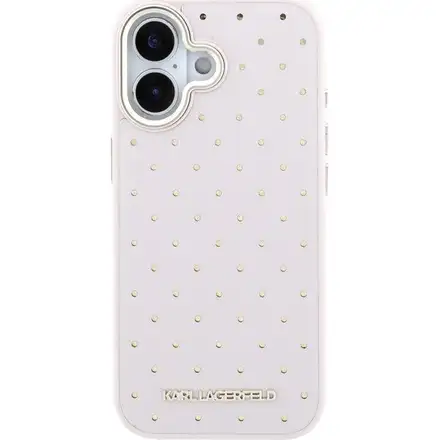 Karl Lagerfeld PU Perforated Gold Dots MagSafe kryt iPhone 17 ružový