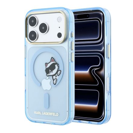 Karl Lagerfeld IML Choupette Peekaboo Magsafe kryt iPhone 18 Pro Max modrý