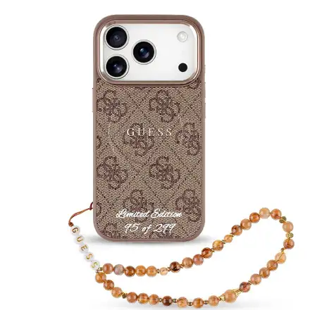 Guess PU 4G MagSafe Strap Limited Edition 299 kryt iPhone 17 Pro hnedý