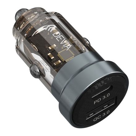 Devia nabíjačka do auta Punk Style Series mini PD 30W Fast Car Charger - Black