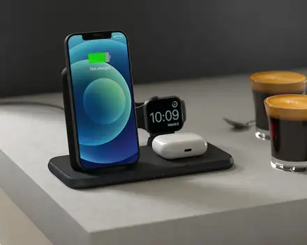 ZENS Aluminium 4 in 1 Stand Wireless Charger with 45W USB PD Black *Vystavený*