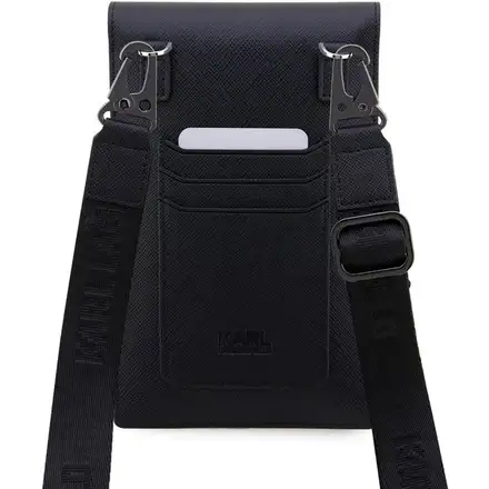 Karl Lagerfeld Saffiano Metal Logo NFT Taška na Telefón čierna