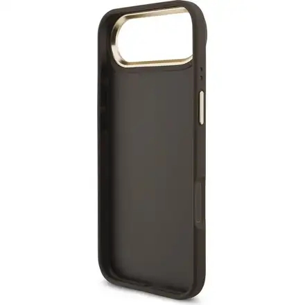 Guess PU Leather 4G Metal Logo Gold Frame kryt iPhone Air hnedý