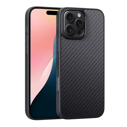 Devia kryt Kevlar Ultra-Thin Magnetic Shockproof Case pre iPhone 16 Pro Max - Black