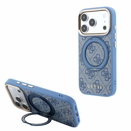 Guess PU 4G Ring Stand MagSafe kryt iPhone 18 Pro Max ružový