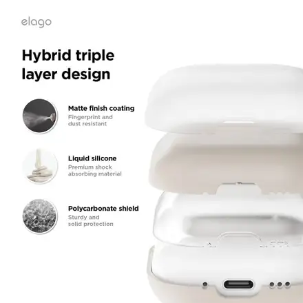 Elago puzdro Liquid Hybrid Case pre Airpods 4/5 - Stone